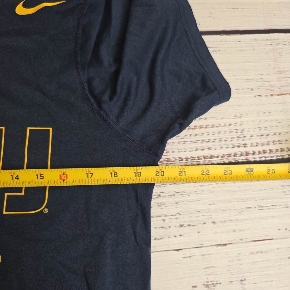 Nike Dri Fit‎ West Virginia Football Short Sleeve Shirt Mens Large Navy Blue - Picture 8 of 11